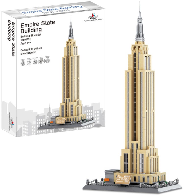 Apostrophe Games Empire State Building Block Set (1,559 Pieces) Officially Licensed - New York's Empire State Building Famous Landmark Series - Architecture Model for Kids and Adults - Image 1